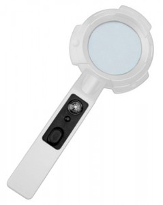 Лупа Kromatech ручная круглая 4x, 65 мм, с компасом и подсветкой, ультрафиолет (8 LED) TH-600557H
