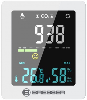Гигрометр Bresser Air Quality Smile с датчиком CO2, белый