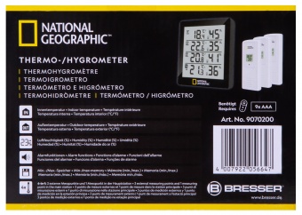 Метеостанция Bresser National Geographic с тремя датчиками, черная